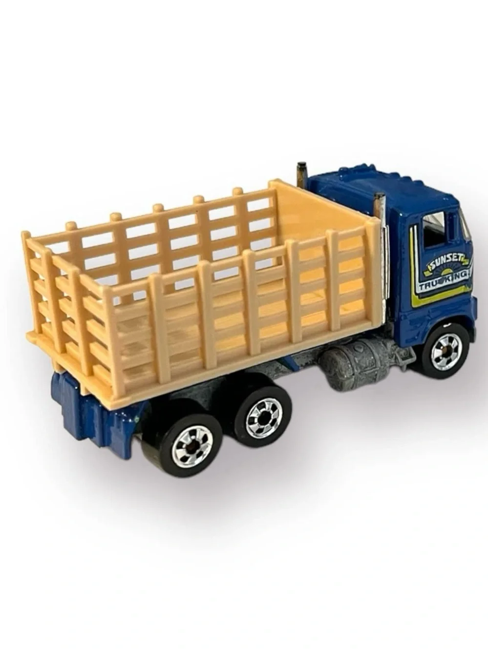 Hot Wheels 1981 COE Ford Blue Cab Dump Truck Sunset Trucking Stake Body Bed BW